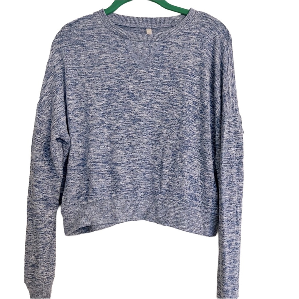 Women’s Blue Marled Long Sleeve Lightweight Knit Sweater Size XS
